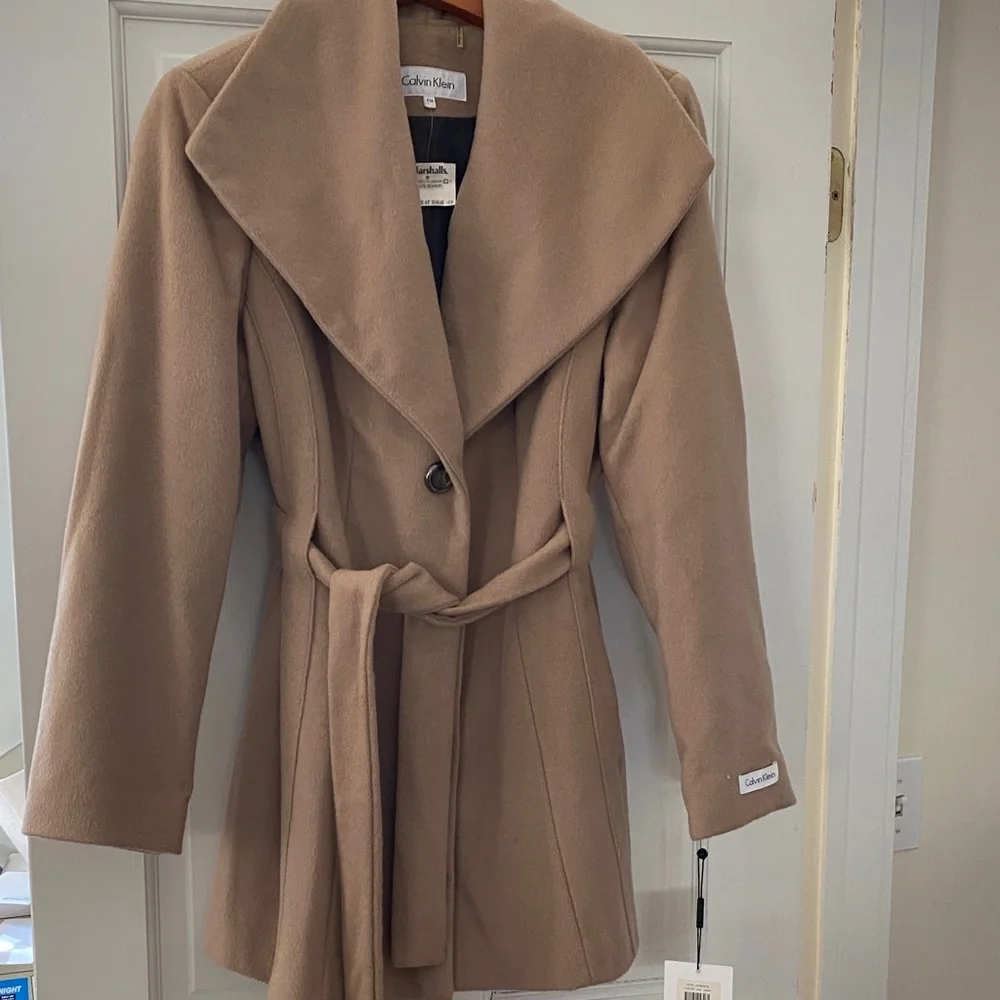 Calvin Klein Women's Camel Trench Coat P14 - Picture 1 of 8